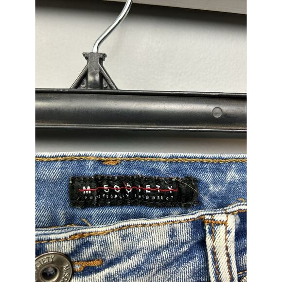 M. Society Politically Incorrect Jeans Distressed Mens 36x32 Measures 34x31 - Picture 5 of 9